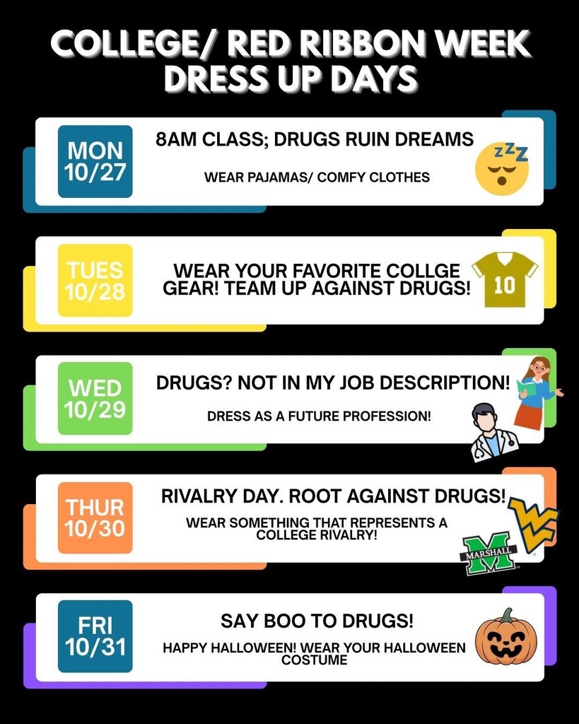College/Red Ribbon Week Dress Up days