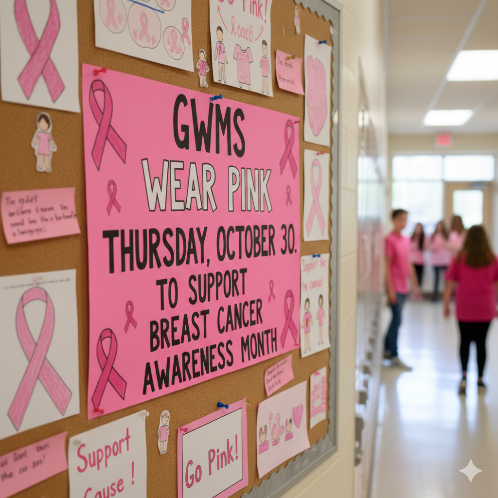 Wear pink for breast cancer awareness 10/30/25