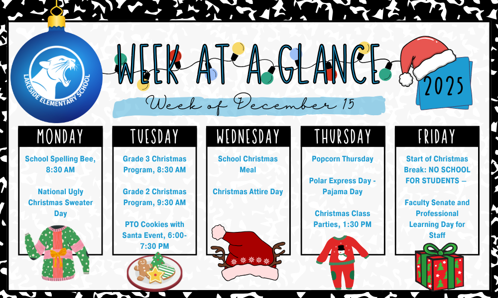 December 15 Week at a Glance