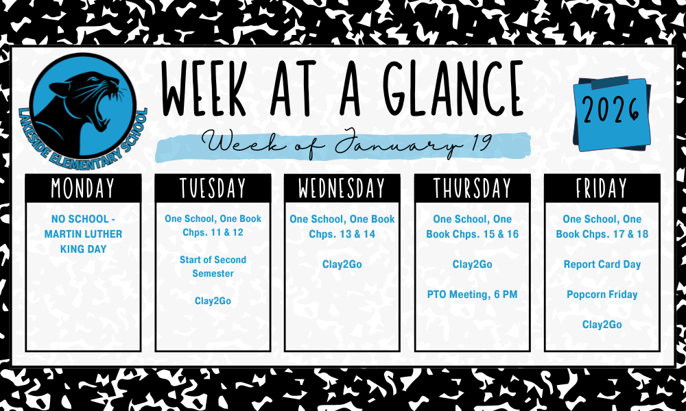 Week at a Glance for January 19 2026