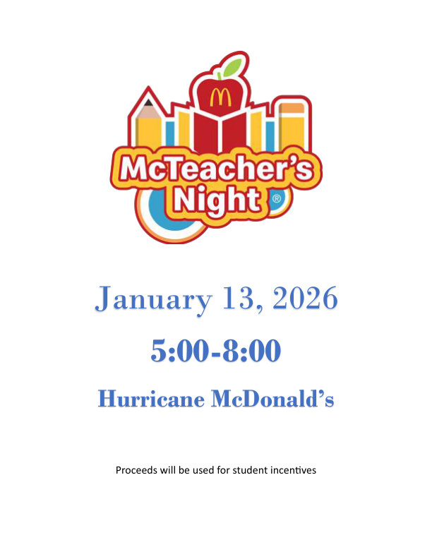 McTeacher Night Jan. 13th 5-8pm 