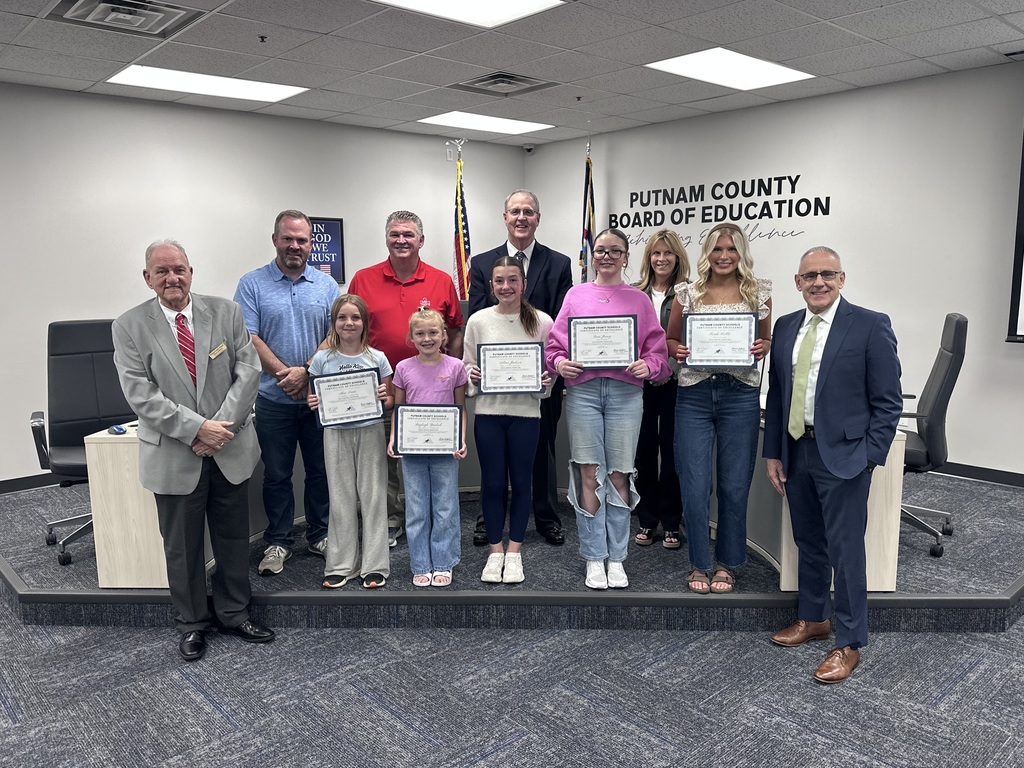 🌟 A Night of Recognition at the Putnam County Schools Board Meeting 🌟 At our April 21 Board Meeting, we were proud to celebrate the incredible achievements of our students and community partners. The evening included recognition of our Young Writers winners for their creativity and talent, Hurricane High School for their Class AAAA state championship victories in soccer and golf, and Putnam Career & Technical Center for receiving the School Business Partnership Award in collaboration with Toyota. We are grateful for the hard work, dedication, and partnerships that make these accomplishments possible. Congratulations to all who were recognized—we are Putnam Proud! 🎉