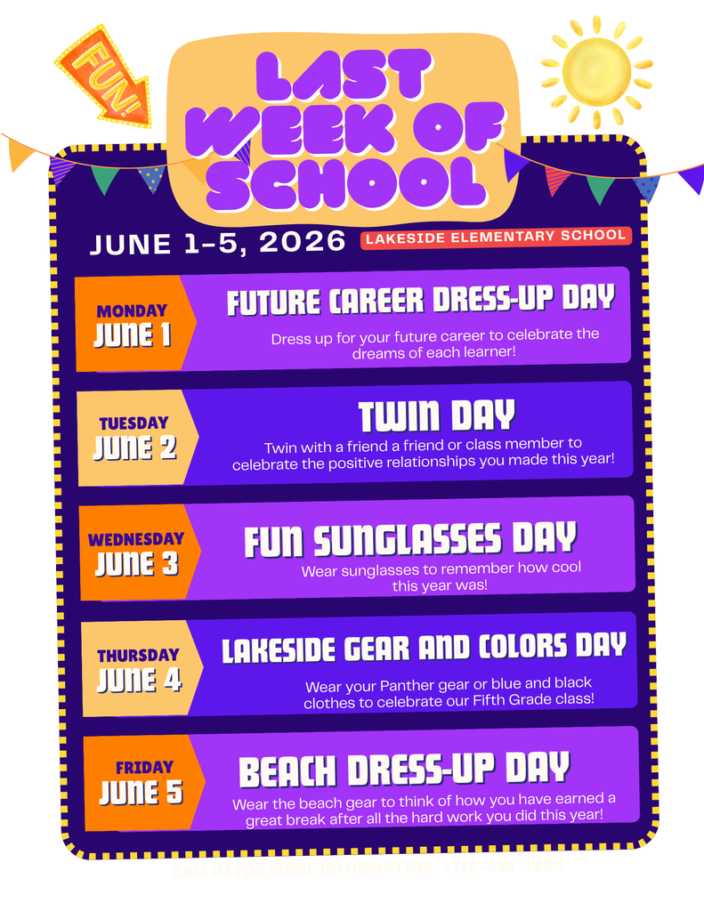 Last week of school dress-up events