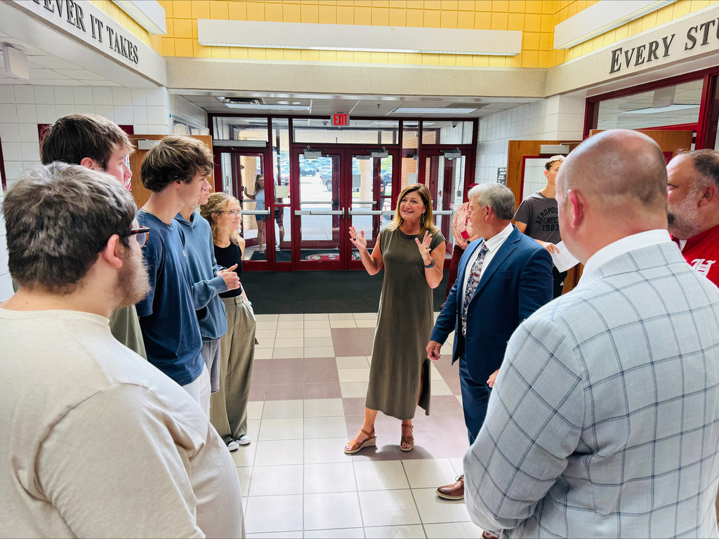 Ms. Schoolcraft congratulates semi finalist 