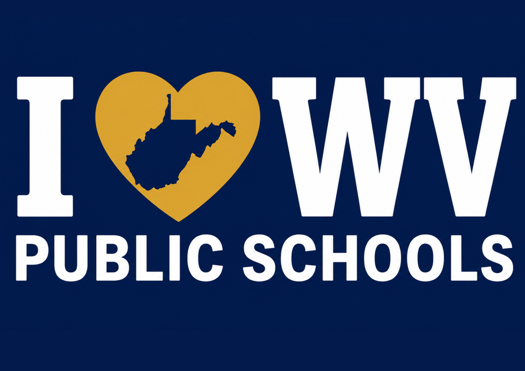 I Love WV Public Schools Blue and Gold Image for tshirt ordering link 