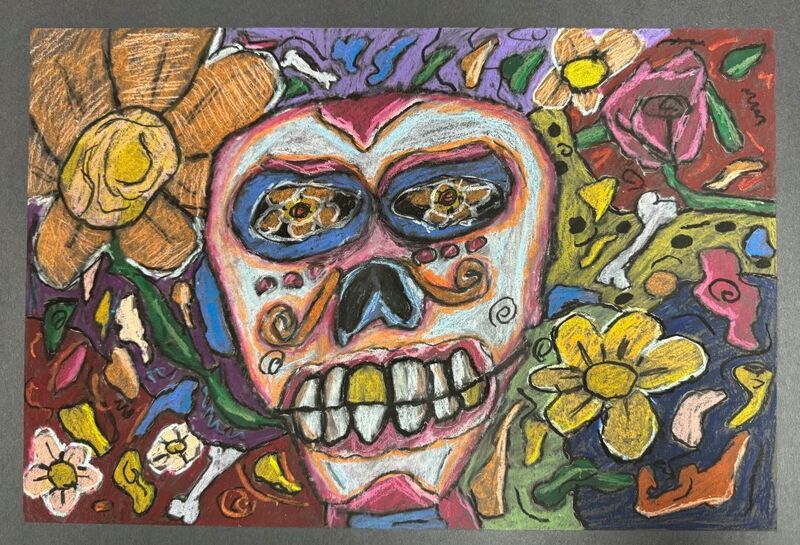 Skull and Flowers by Lytton Pitzer