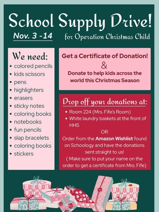 honor society list for school supplies