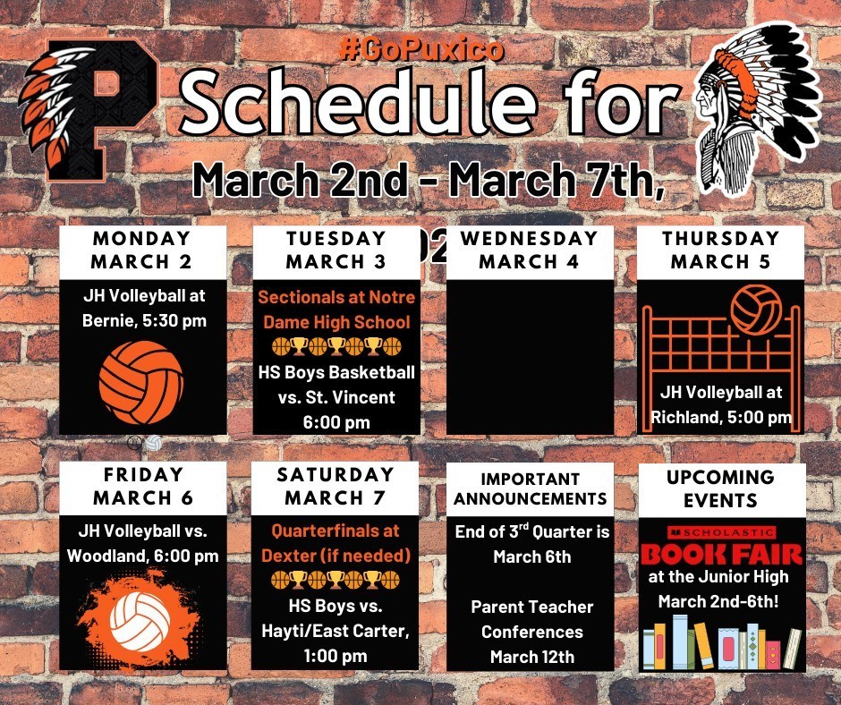 Here are our weekly events!