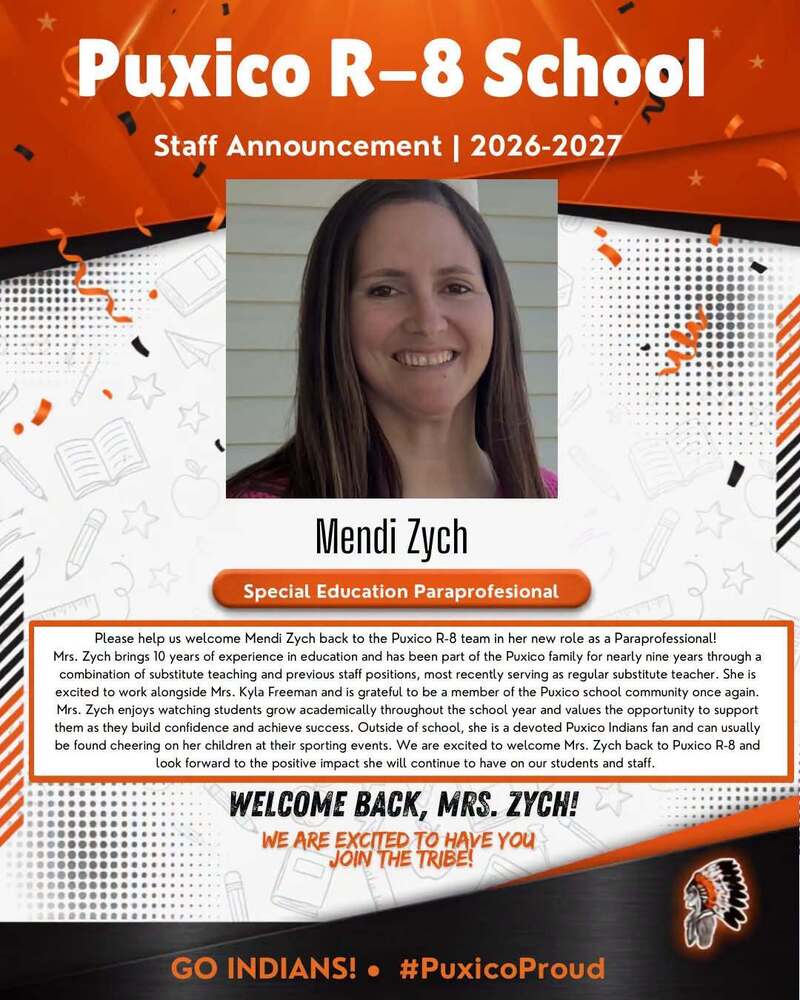 Welcome back Mrs. Zych!