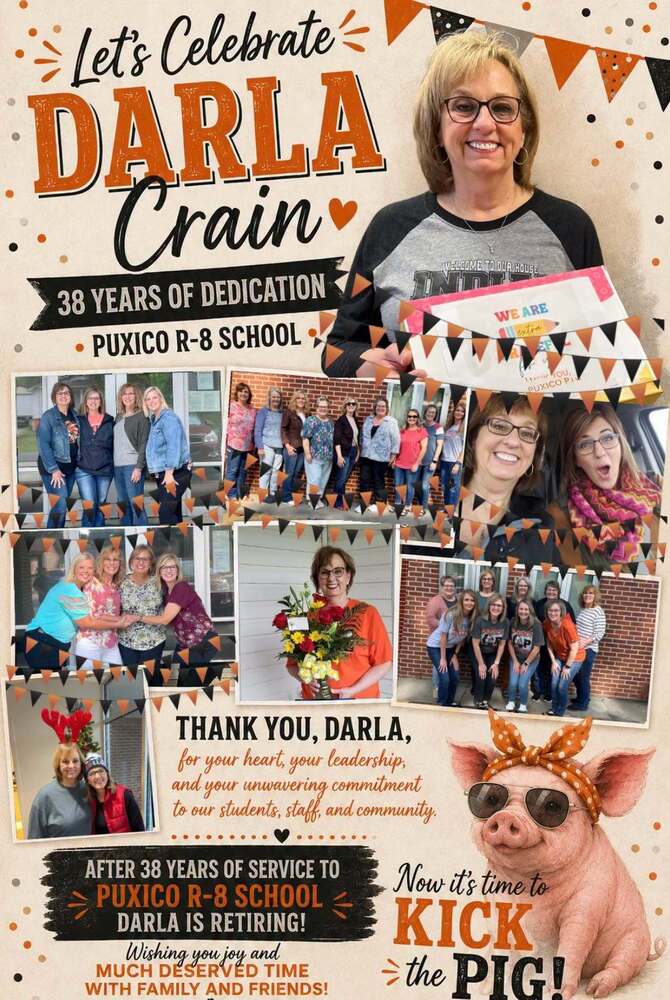 Darla Crain retirement poster