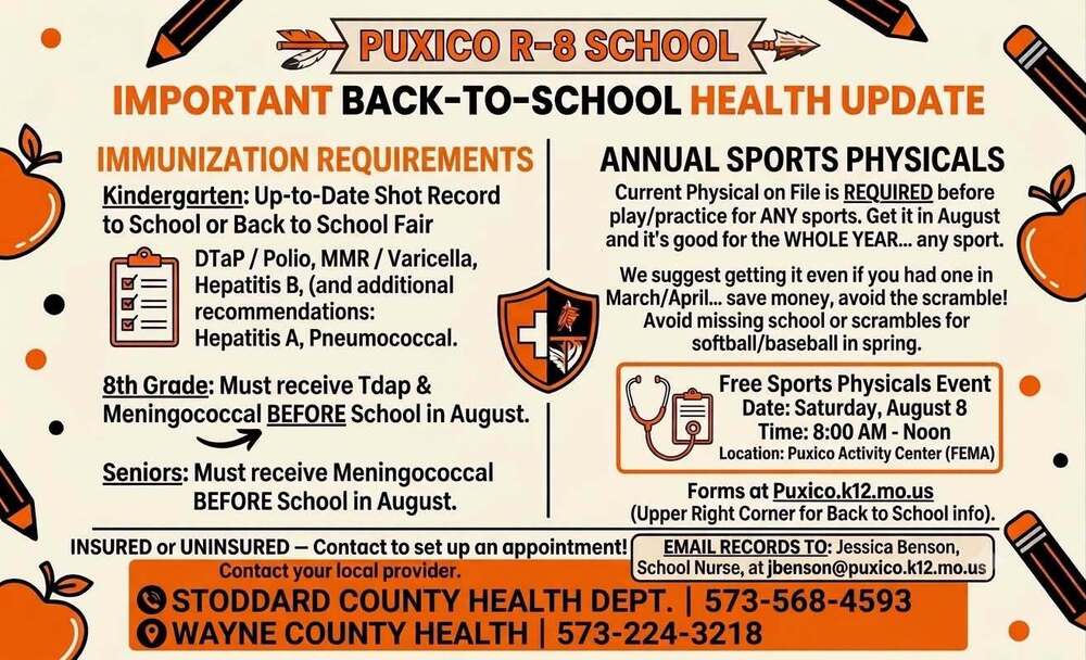 Back to school Health update