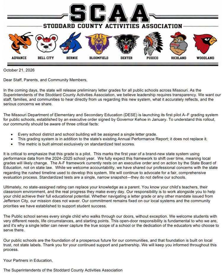 Please see the document below about Governor Kehoe’s A-F Grading System.