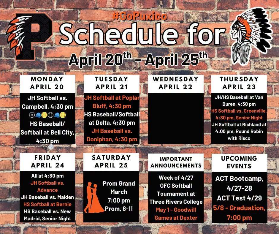Here are our weekly events!