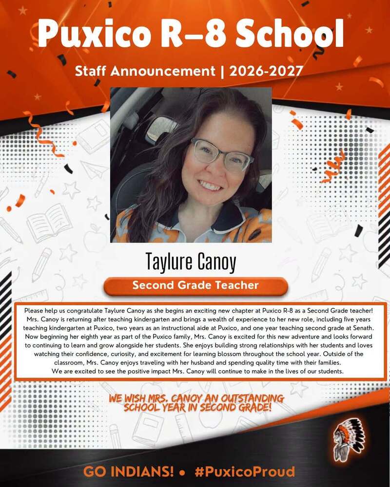 Congratulations, Mrs. Canoy, we hope you enjoy second grade!
