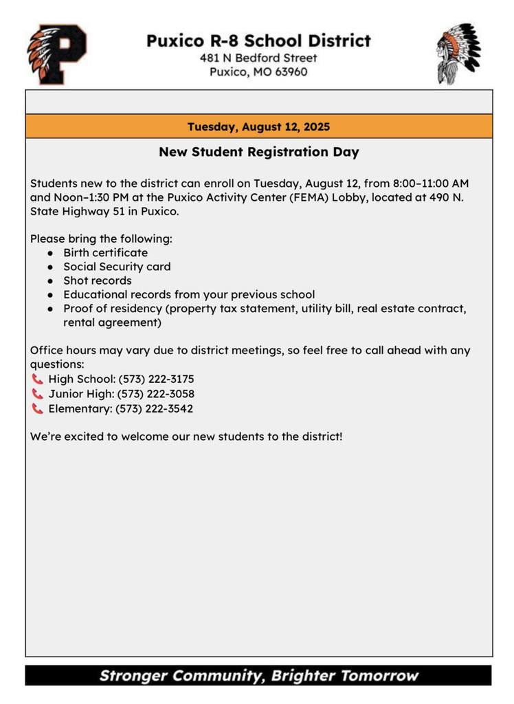 New student Registration