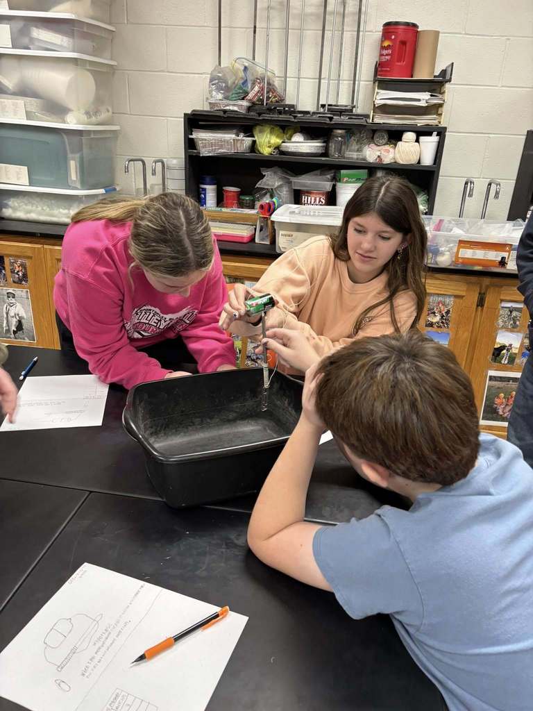 Check out the 7th graders making electromagnets in science class recently.