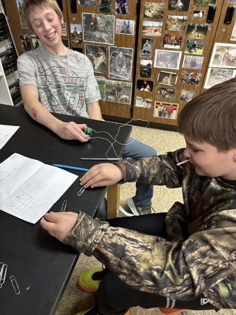 Check out the 7th graders making electromagnets in science class recently.