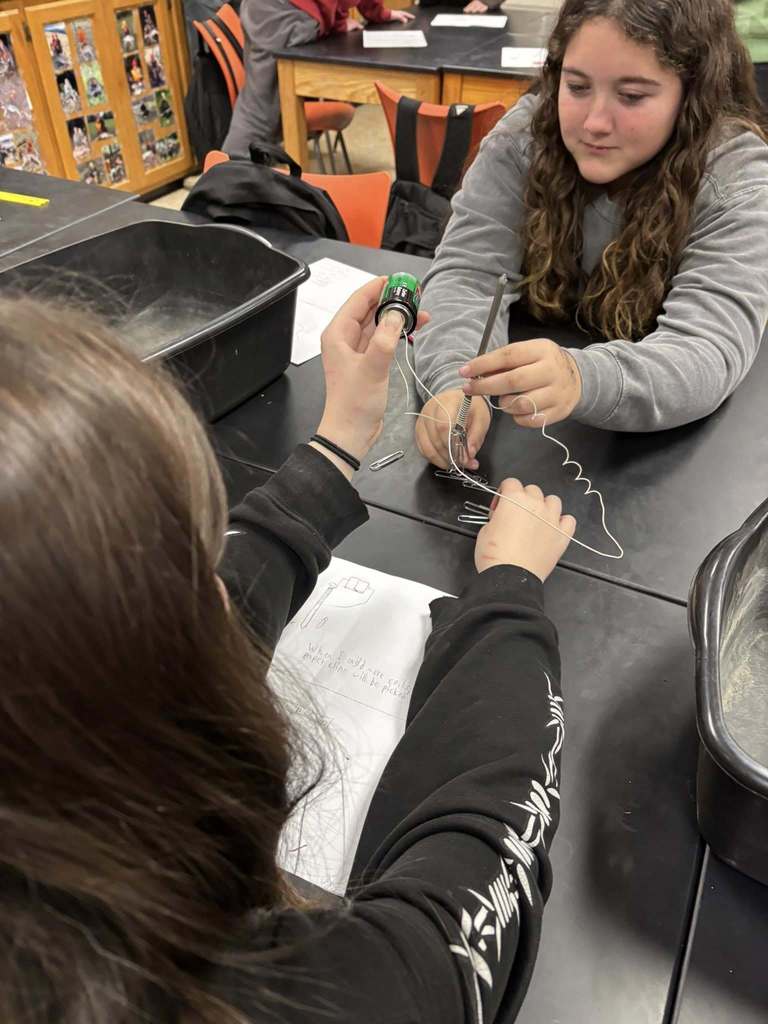 Check out the 7th graders making electromagnets in science class recently.
