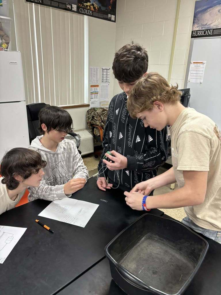 Check out the 7th graders making electromagnets in science class recently.