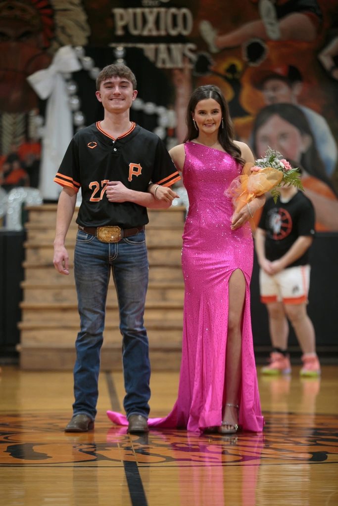 Congratulations to the 2026 Puxico Homecoming King, senior Landan Burchard, and Homecoming Queen, junior Maddison Camden! We also want to recognize our retiring royalty, 2025 Homecoming King, Grant McMillan, a junior class member, and 2025 Homecoming Queen, Laney Porter, a proud Puxico High School graduate, for representing Puxico so well. Landan and Maddison were crowned Friday, January 18, following the Puxico vs. Greenville basketball contest. A big thank you to Tiny|Soul Photography for capturing these special moments!  Included are pictures of our other homecoming candidates and runner for the evening.