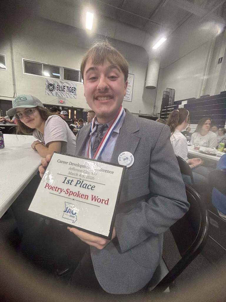 Congratulations to Brayden Zych on an amazing showing at this year’s state CDC! He placed FIRST in Poetry-Spoken Word, AND he earned the Southeast Representative State Officer position. We’re all so proud of you, Brayden!