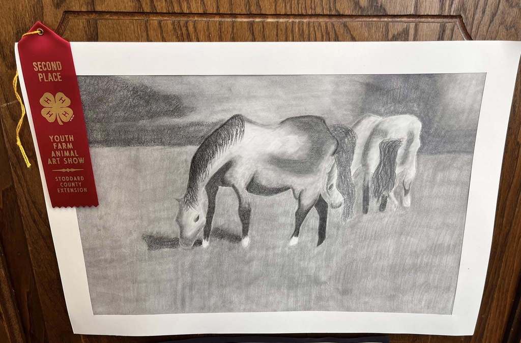 Art show drawing of horses