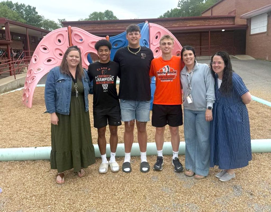 Jett, Landan, and Will with teachers