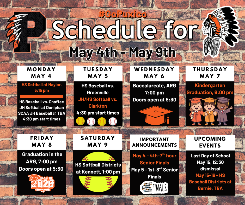 Weekly Events 5/4-5/9/2026