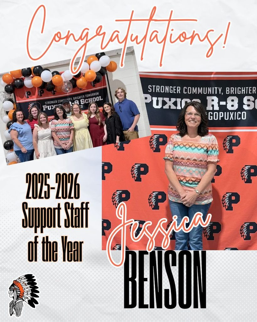 Jessica Benson – Support Staff Member of the Year Our school nurse who cares for students with patience, kindness, and a servant’s heart while helping keep our schools safe and healthy.