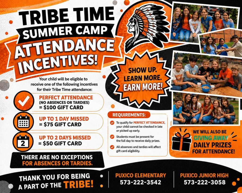 Tribe Time Summer Camp starts Tuesday, May 26th! We cannot wait to see everyone.