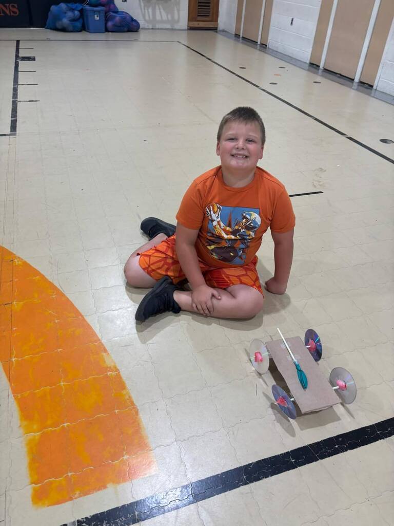 Students learned how to engineer and build their own balloon-powered cars.