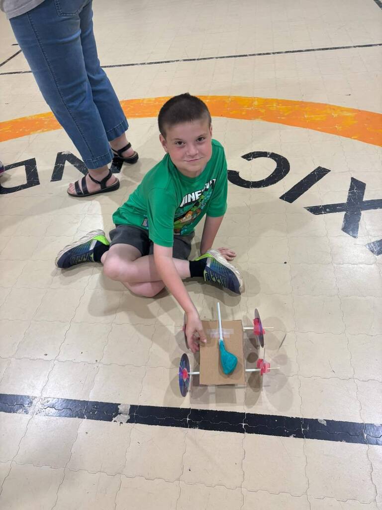 Students learned how to engineer and build their own balloon-powered cars.