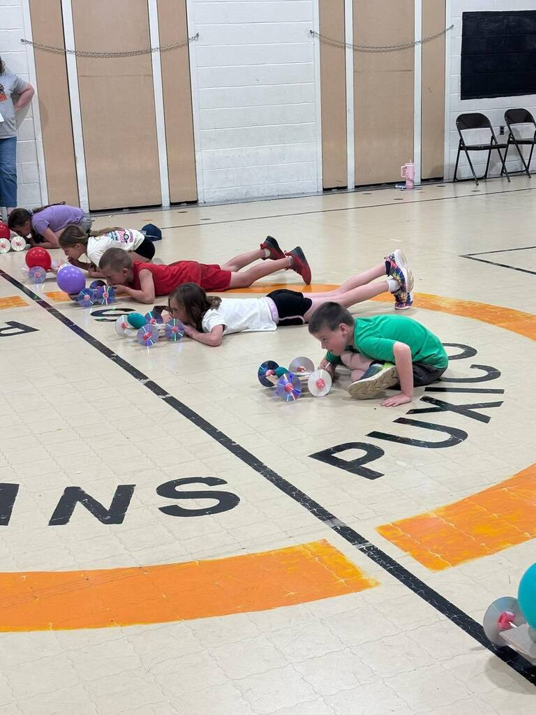 Students learned how to engineer and build their own balloon-powered cars.
