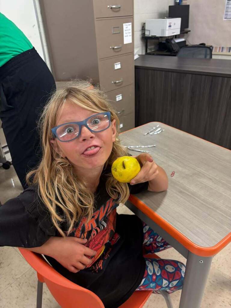 Students had a blast today working with 4-H to create lemon batteries!