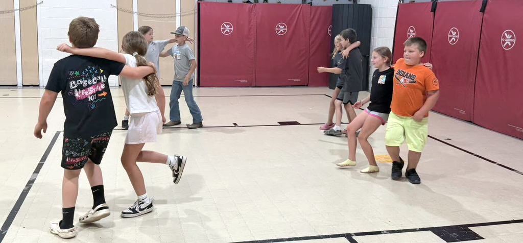 Children square dancing