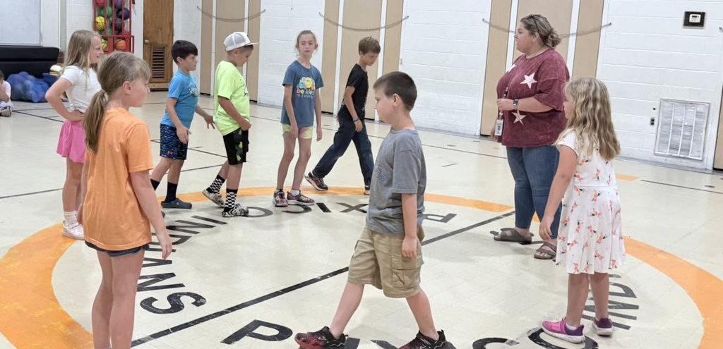 Children square dancing