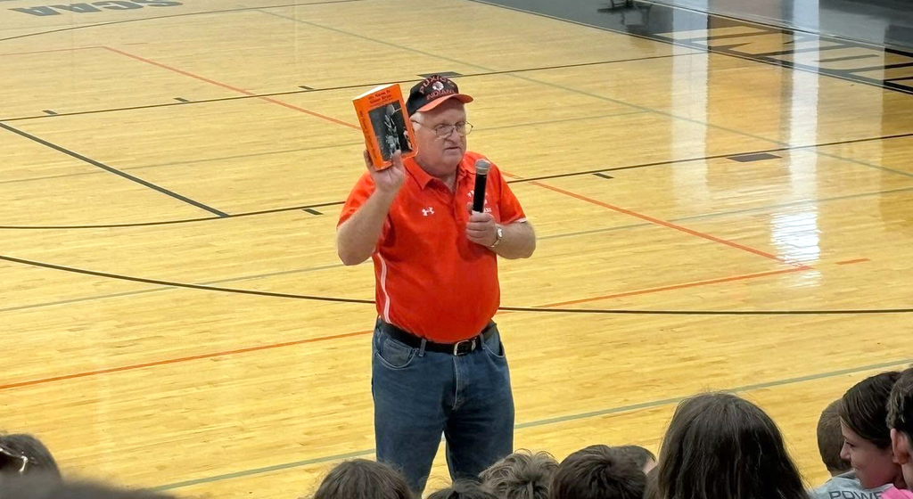 Today, our students had the privilege of listening to Mr. (Coach)Ron Clinton, a former Puxico teacher, share his knowledge about the rich history of Puxico Homecoming.