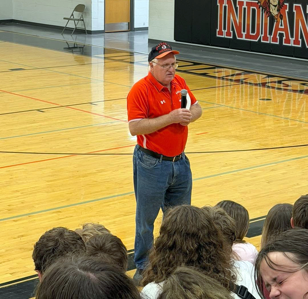 Today, our students had the privilege of listening to Mr. (Coach)Ron Clinton, a former Puxico teacher, share his knowledge about the rich history of Puxico Homecoming.