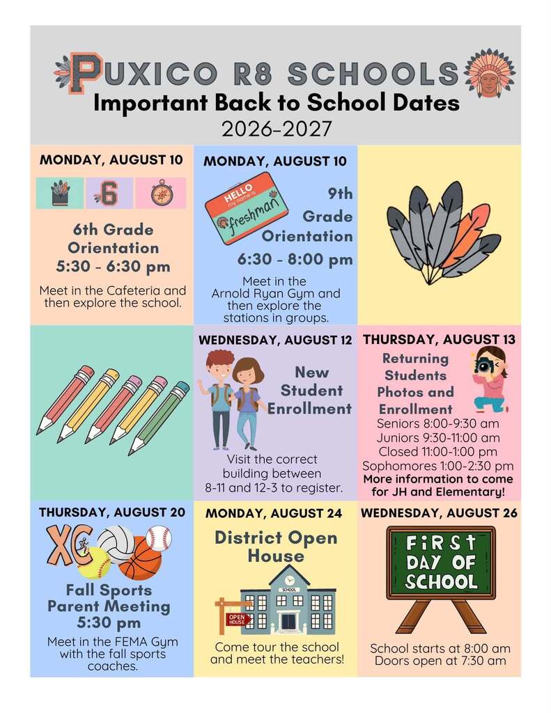 Back to School dates