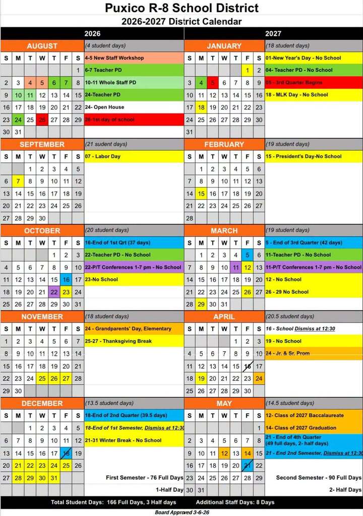 School calendar