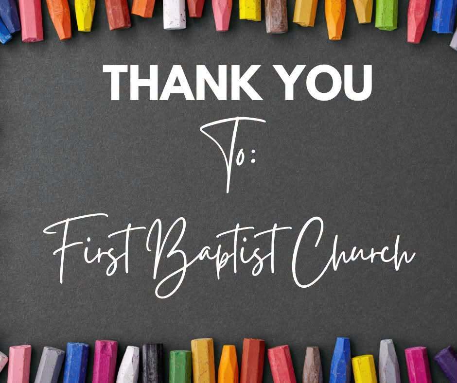 Thank you First Baptist