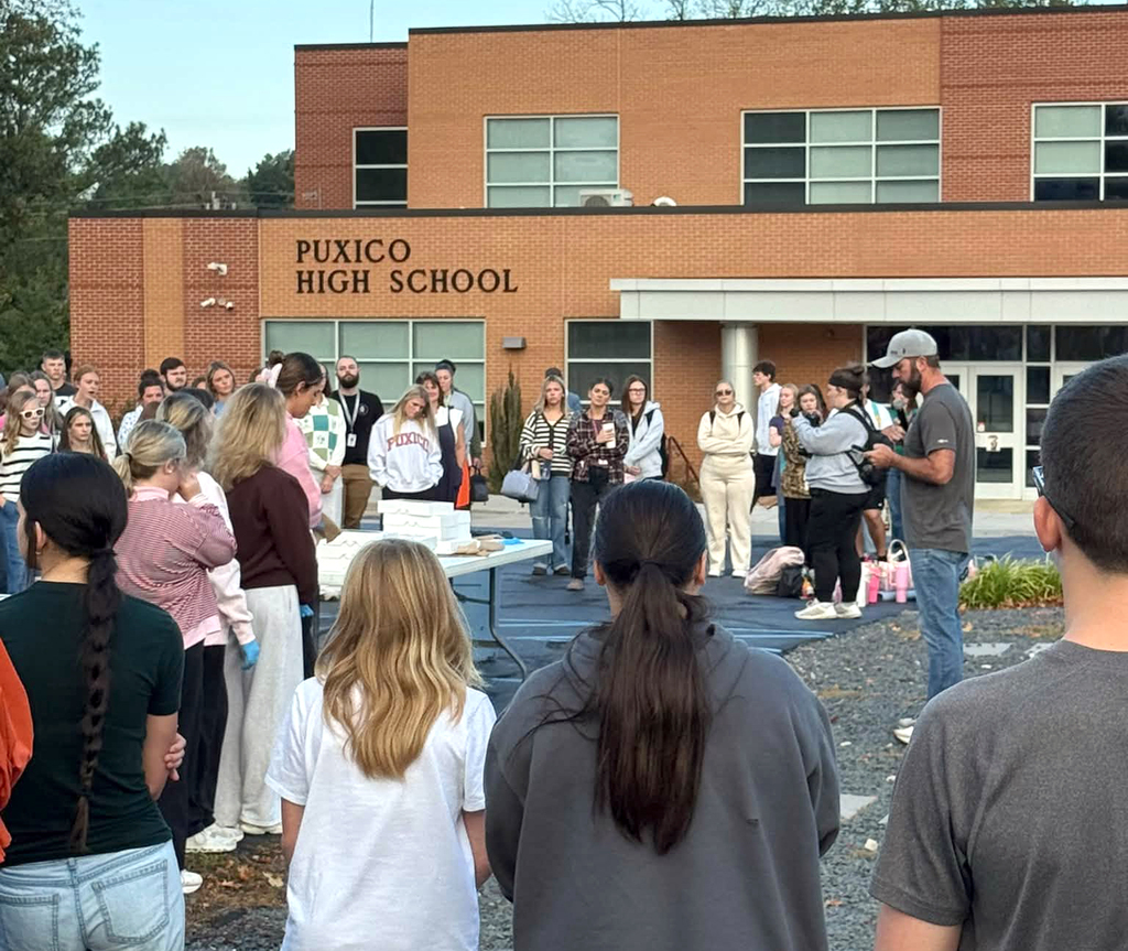 🙏 FCS celebrates with the community united in prayer 🙏 On Wednesday, September 23, an estimated 270 students, staff members, and community members gathered for See You at the Pole. The Fellowship of Christian Students was blessed by the many people who helped make this special morning possible. They sincerely thank Mrs. Ashley Woolard for her wonderful assistance, the Ministerial Alliance for providing delicious donuts from Lowery Acres, and Mr. Brad Watkins for sharing an inspiring message about God’s great love. Thank you to everyone who worked behind the scenes and to each person who joined them. We are grateful for the opportunity to support our students as they came together in faith and united in prayer. 🧡🖤 #SeeYouAtThePole2026