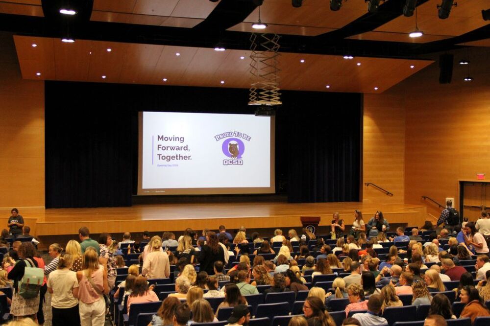 Staff fill the QCHS Auditorium for Convocation