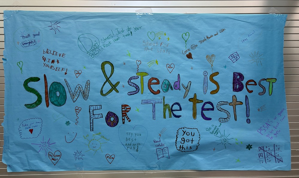 Trumbauersville PCR Committee creates encouraging posters for PSSAs