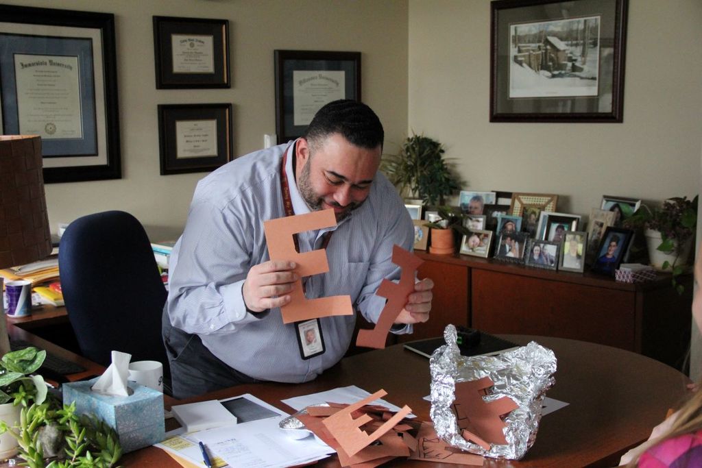 Dr. Thomspon enjoys his "Brown Es" for April Fool's Day