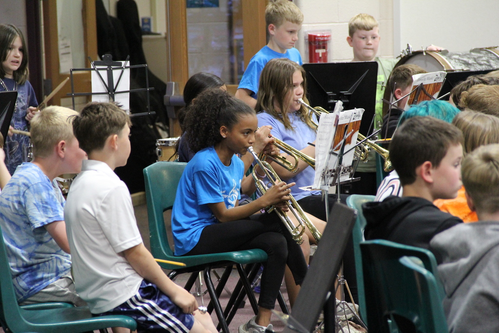 Student playing trumpet