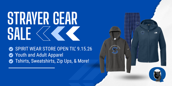 The Autumn Breeze is coming - get the Strayer Gear you need to stay warm! Sale is live until September 15th! Don't miss out - this is a perfect holiday gift for your Middle Schooler! Click here to shop: https://freepressllc.chipply.com/strayer/?action=viewall