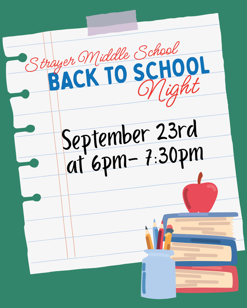 Back to School Night is September 23rd at 6pm - 7:30pm