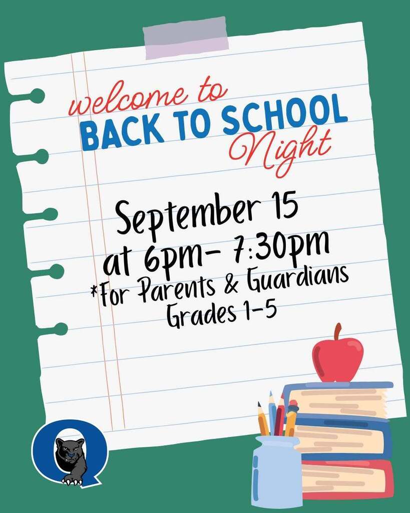 PFAFF BACK-TO-SCHOOL NIGHT IS TUESDAY, 9/15! We’re excited to welcome our Pfaff Elementary families for an evening to connect, learn, and get ready for a great school year! What to expect: • Meet your child’s teacher • Visit the classroom • Learn about the year ahead • Get important information • Connect with Pfaff staff Where: Pfaff Elementary School When: Tuesday, September 15 Time: 6:00–7:30 PM Who: Parents & Guardians of students in Grades 1–5 only We can’t wait to see you and kick off another fantastic year at Pfaff!