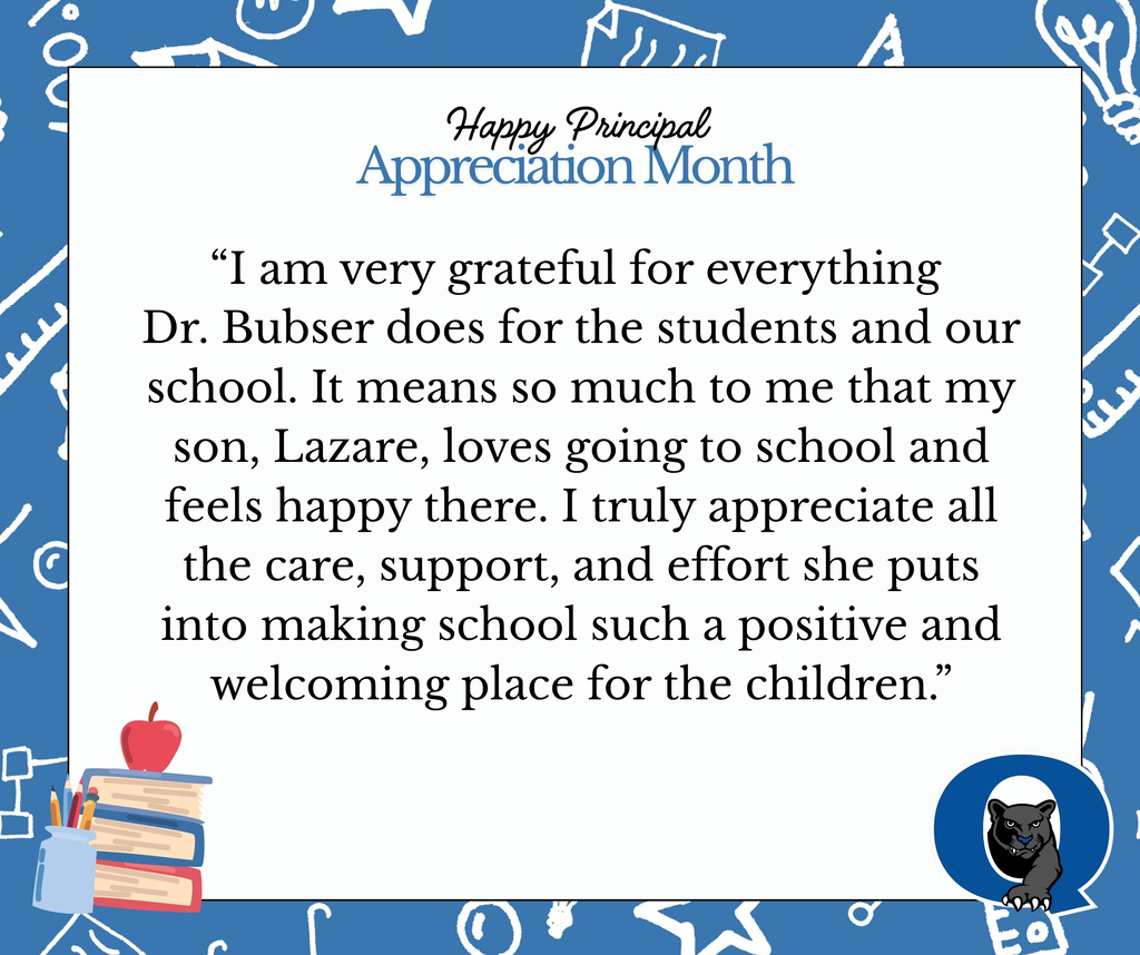 I am very grateful for everything Dr. Bubser does for the students and our school. It means so much to me that my son, Lazare, loves going to school and feels happy there. I truly appreciate all the care, support, and effort she puts into making school such a positive and welcoming place for the children.